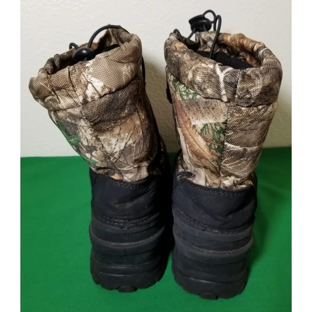 Itasca Unisex Kids Black Brown Camouflage Real Tree Snow Hunting Boots Size 2